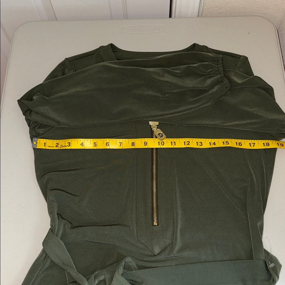 NWT Michael Kors Dark Green Long Sleeve Dress Size M. - Picture 8 of 16